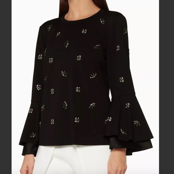 Kobi Halperin Tops - Mylene Embellished Bell-Sleeve
Blouse